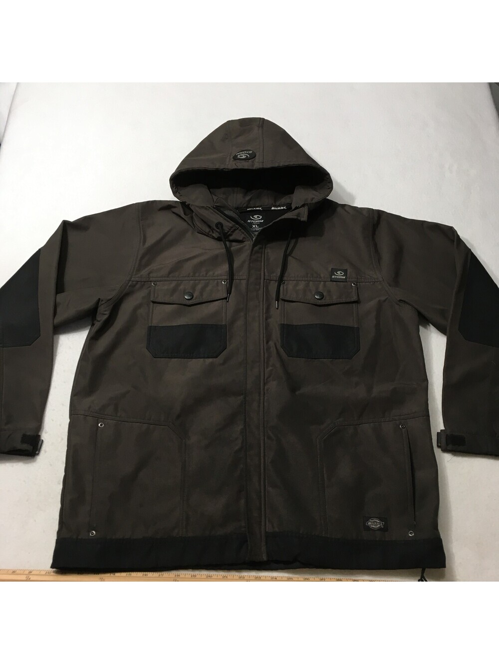 Dickies Storm Jacket Coat Mens XL  Black Gray Fleece Lined Full Zip